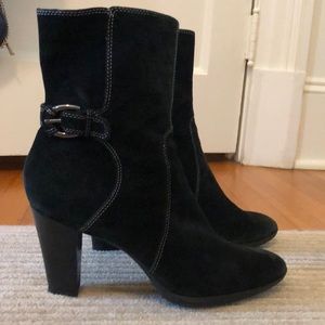 Circa Black Suede Heeled Boots